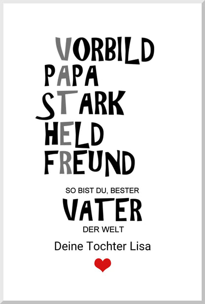 Personalisiertes Geschenk "Vater" |  Geburtstagsgeschenk Vatertagsgeschenk Weihnachtsgeschenk Papa Poster - (c) Zeitraum-Kunstdruck