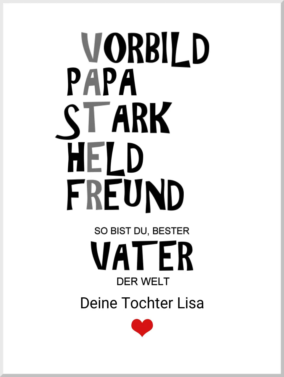 Personalisiertes Geschenk "Vater" |  Geburtstagsgeschenk Vatertagsgeschenk Weihnachtsgeschenk Papa Poster - (c) Zeitraum-Kunstdruck