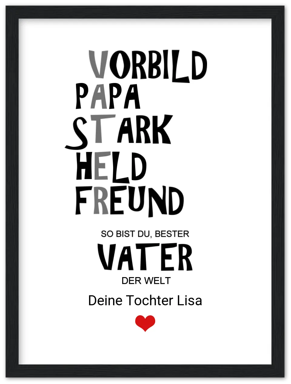 Personalisiertes Geschenk "Vater" |  Geburtstagsgeschenk Vatertagsgeschenk Weihnachtsgeschenk Papa Poster - (c) Zeitraum-Kunstdruck