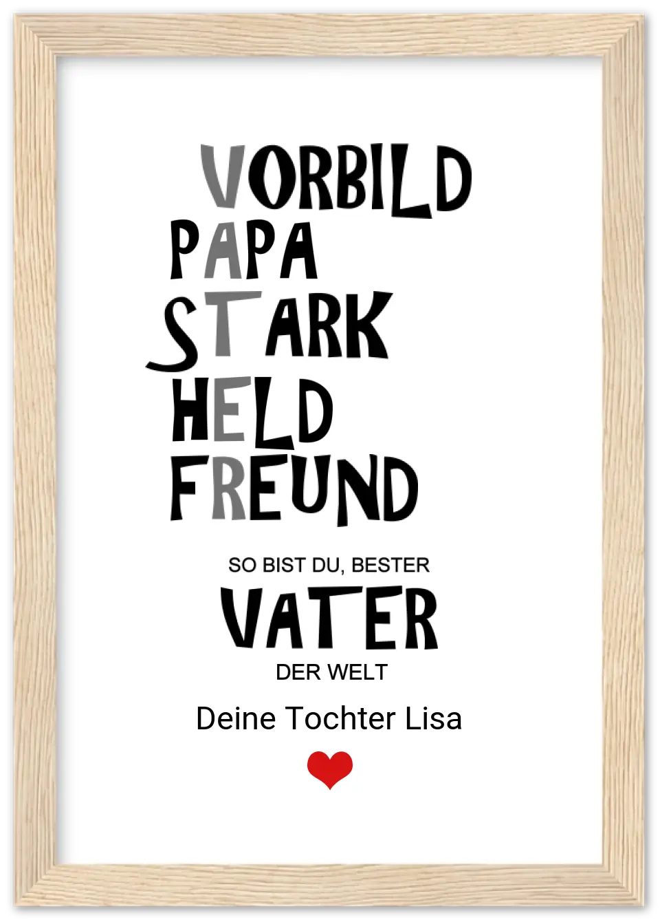 Personalisiertes Geschenk "Vater" |  Geburtstagsgeschenk Vatertagsgeschenk Weihnachtsgeschenk Papa Poster - (c) Zeitraum-Kunstdruck