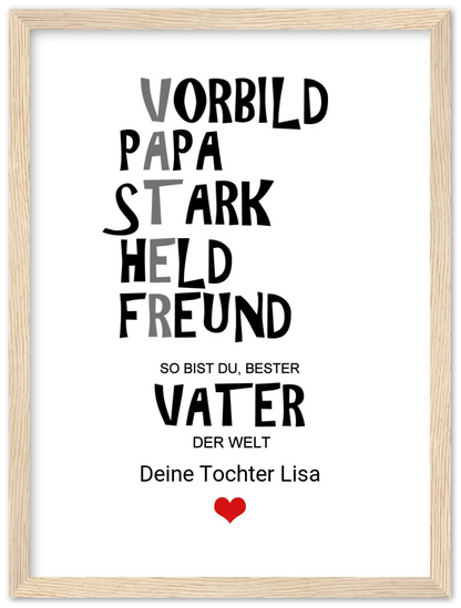 Personalisiertes Geschenk "Vater" |  Geburtstagsgeschenk Vatertagsgeschenk Weihnachtsgeschenk Papa Poster - (c) Zeitraum-Kunstdruck