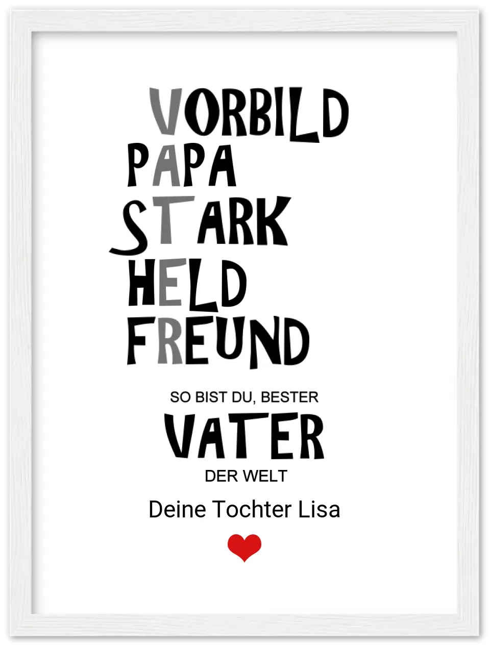 Personalisiertes Geschenk "Vater" |  Geburtstagsgeschenk Vatertagsgeschenk Weihnachtsgeschenk Papa Poster - (c) Zeitraum-Kunstdruck