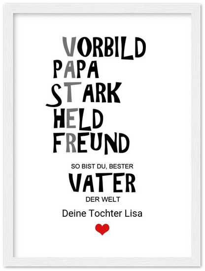 Personalisiertes Geschenk "Vater" |  Geburtstagsgeschenk Vatertagsgeschenk Weihnachtsgeschenk Papa Poster - (c) Zeitraum-Kunstdruck