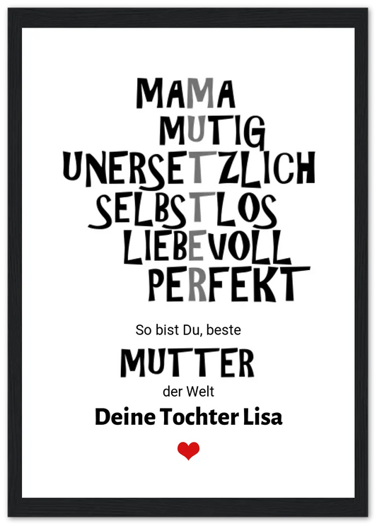 Personalisiertes Geschenk "Mutter" Poster |  Geburtstagsgeschenk Muttertagsgeschenk Weihnachtsgeschenk | Mama Poster