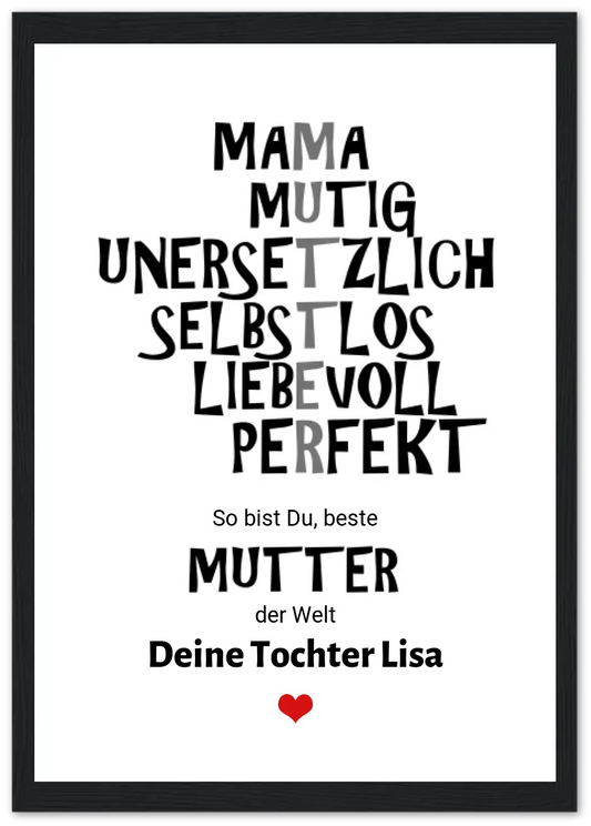 Geschenk Mama - Personalisiertes Geschenk "Mutter" Poster |  Geburtstagsgeschenk Muttertagsgeschenk Weihnachtsgeschenk