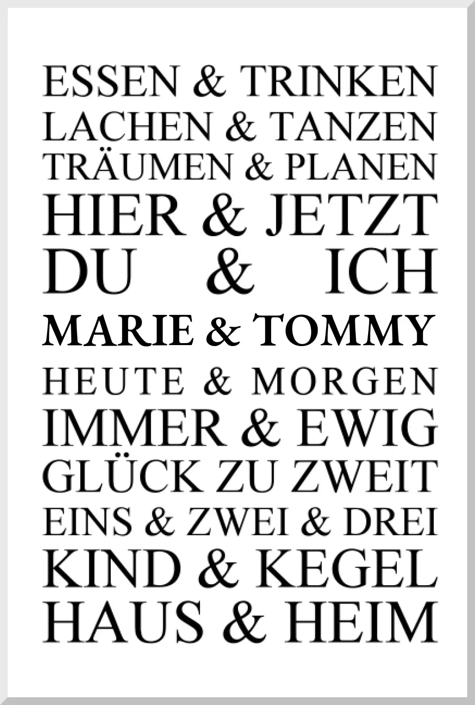 Personalisiertes Geschenk zur Hochzeit, Geburtstag | Hochzeitsgeschenk Kunstdruck Essen & Trinken | Zeitraum-Kunstdruck