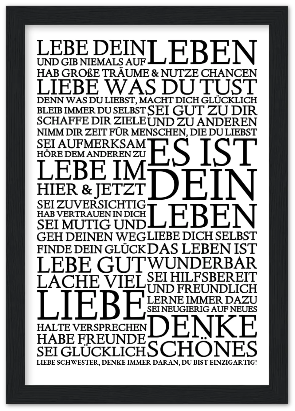 Zeitraum-Kunstdruck | "Lebe Dein Leben" Personalisiertes Geschenk | Motivationsposter