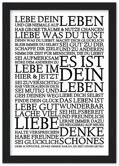 Zeitraum-Kunstdruck | "Lebe Dein Leben" Personalisiertes Geschenk | Motivationsposter