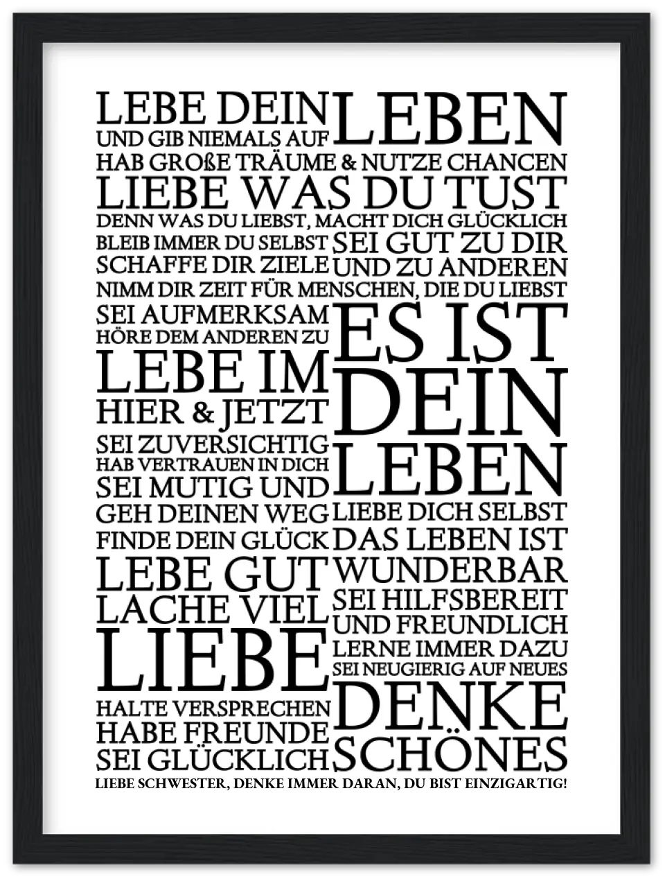 Zeitraum-Kunstdruck | "Lebe Dein Leben" Personalisiertes Geschenk | Motivationsposter