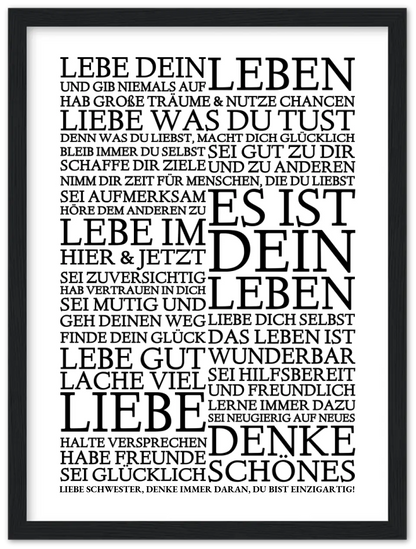 Zeitraum-Kunstdruck | "Lebe Dein Leben" Personalisiertes Geschenk | Motivationsposter