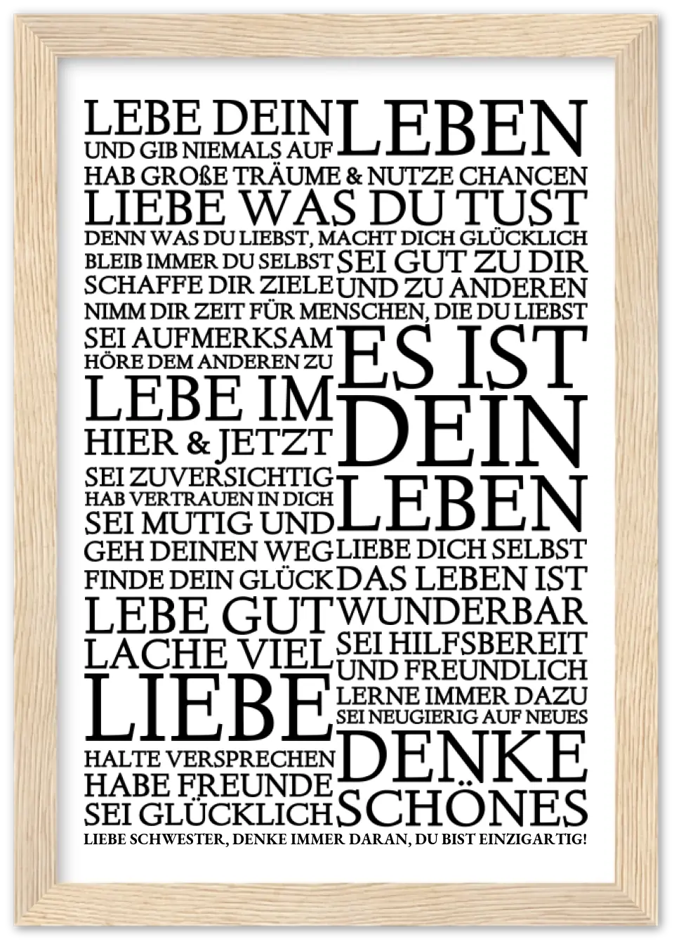 Zeitraum-Kunstdruck | "Lebe Dein Leben" Personalisiertes Geschenk | Motivationsposter