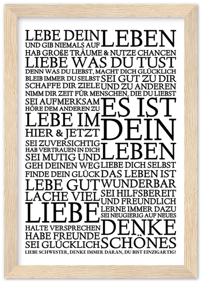 Zeitraum-Kunstdruck | "Lebe Dein Leben" Personalisiertes Geschenk | Motivationsposter