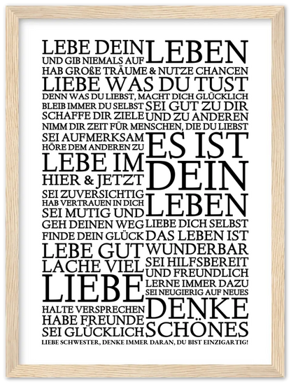 Zeitraum-Kunstdruck | "Lebe Dein Leben" Personalisiertes Geschenk | Motivationsposter