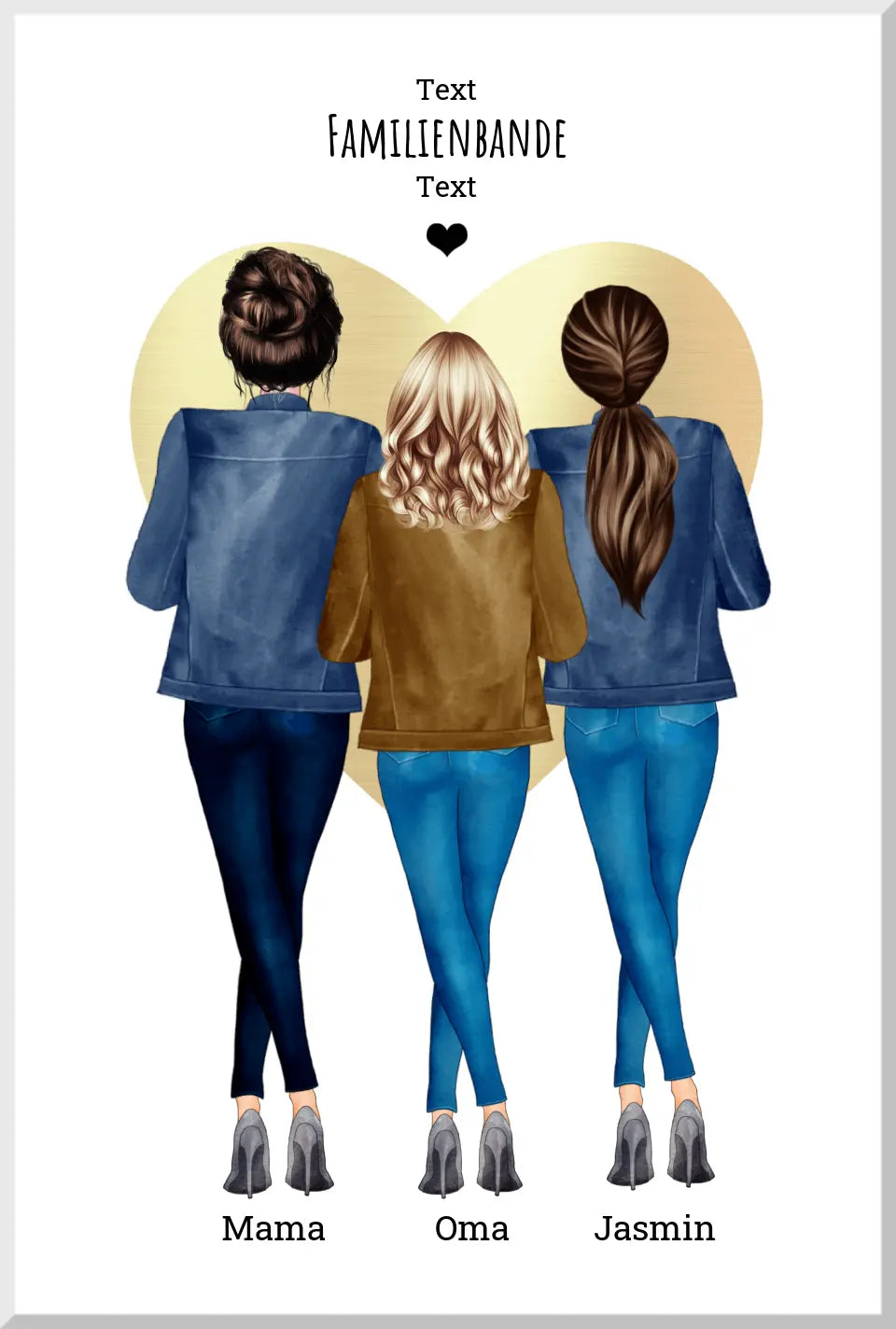 Personalisiertes Poster Geschenk Familie - Mama, Oma & Ich - Geschenk Muttertag, Geburtstagsgeschenk, Weihnachtsgeschenk