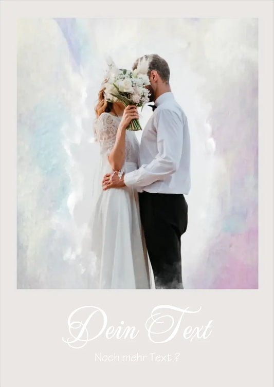 Hochzeitsgeschenk Fotoposter | Personalisiertes Poster Portrait im Aquarell Art Stil für Paare, Verliebte, Verlobte, Verheiratete