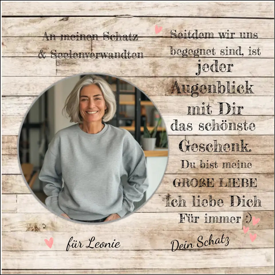 Fotoposter mit eigenem Bild - An meinen Schatz - Poster personalisiertes Geschenk für Sie - Geschenk für Ihn