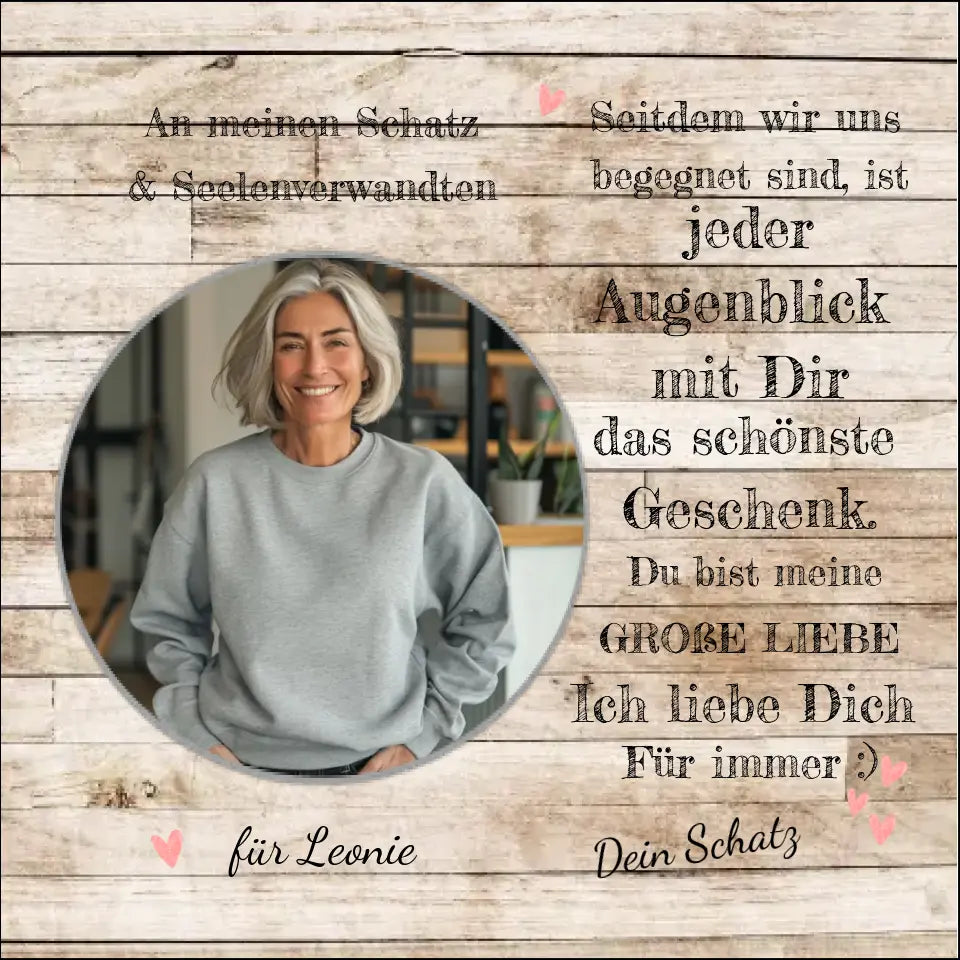 Fotoposter mit eigenem Bild - An meinen Schatz - Poster personalisiertes Geschenk für Sie - Geschenk für Ihn