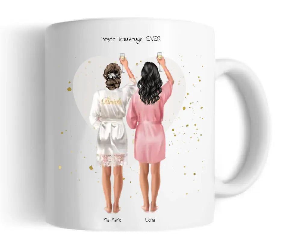 Personalisierte Tasse, Kaffeebecher Geschenk für Trauzeuginnen, Brautjungfer Geburtstagsgeschenk