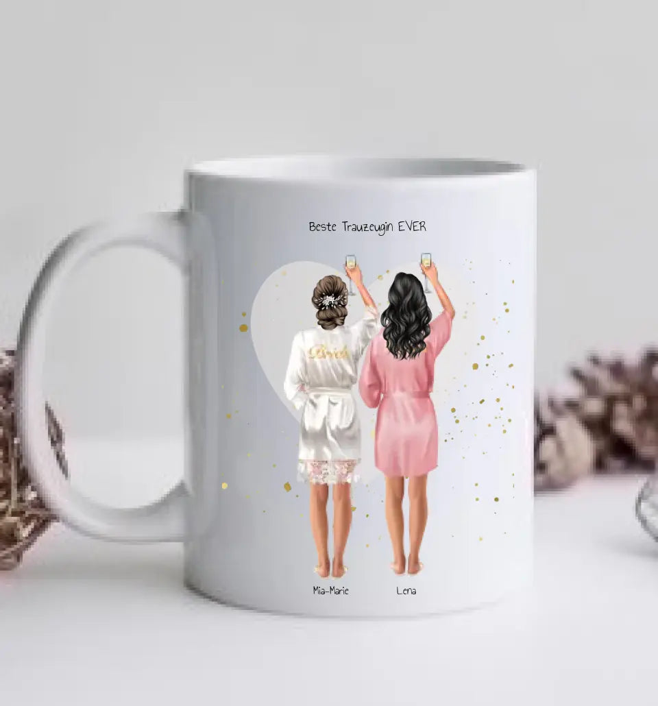 Personalisierte Tasse, Kaffeebecher Geschenk für Trauzeuginnen, Brautjungfer Geburtstagsgeschenk