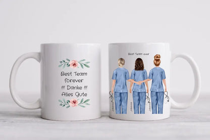 Personalisiertes Tasse 3 Beste Krankenschwestern Geschenk, Team Tasse,  Kaffeebecher