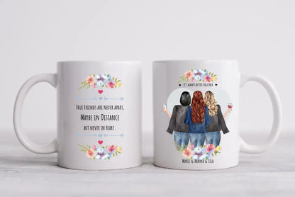 Personalisierte Tasse Geschenk beste Freundin - Tasse 3 Freundinnen - Kaffeebecher Geschenk Geburtstag