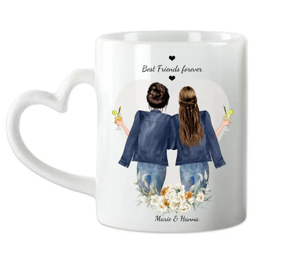 Personalisierte Tassen, 2 Beste Freundinnen Geschenk Tasse, Personalisierter Kaffeebecher, Geschenk Freundin, Familie, Schwester, Kollegin