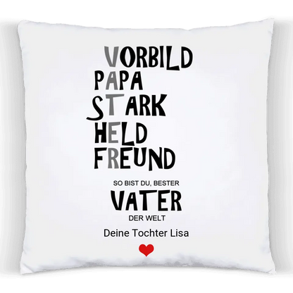 Personalisiertes Geschenk Papa, Kissen mit Spruch, Vatertagsgeschenk, Geburtstagsgeschenk, Weihnachtsgeschenk