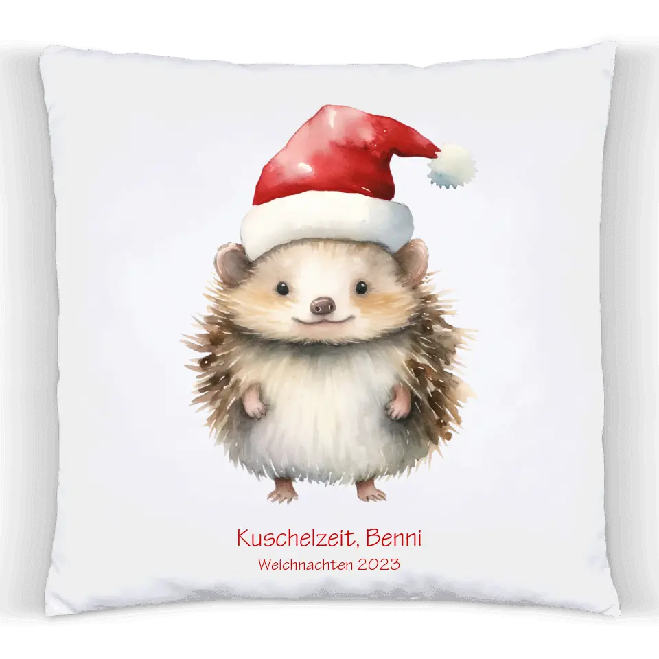 Weihnachtsgeschenk personalisiertes Geschenk kuscheliges Kissen mit Tannen Waldtieren für Kinder mit Namen und Wunschtext copy