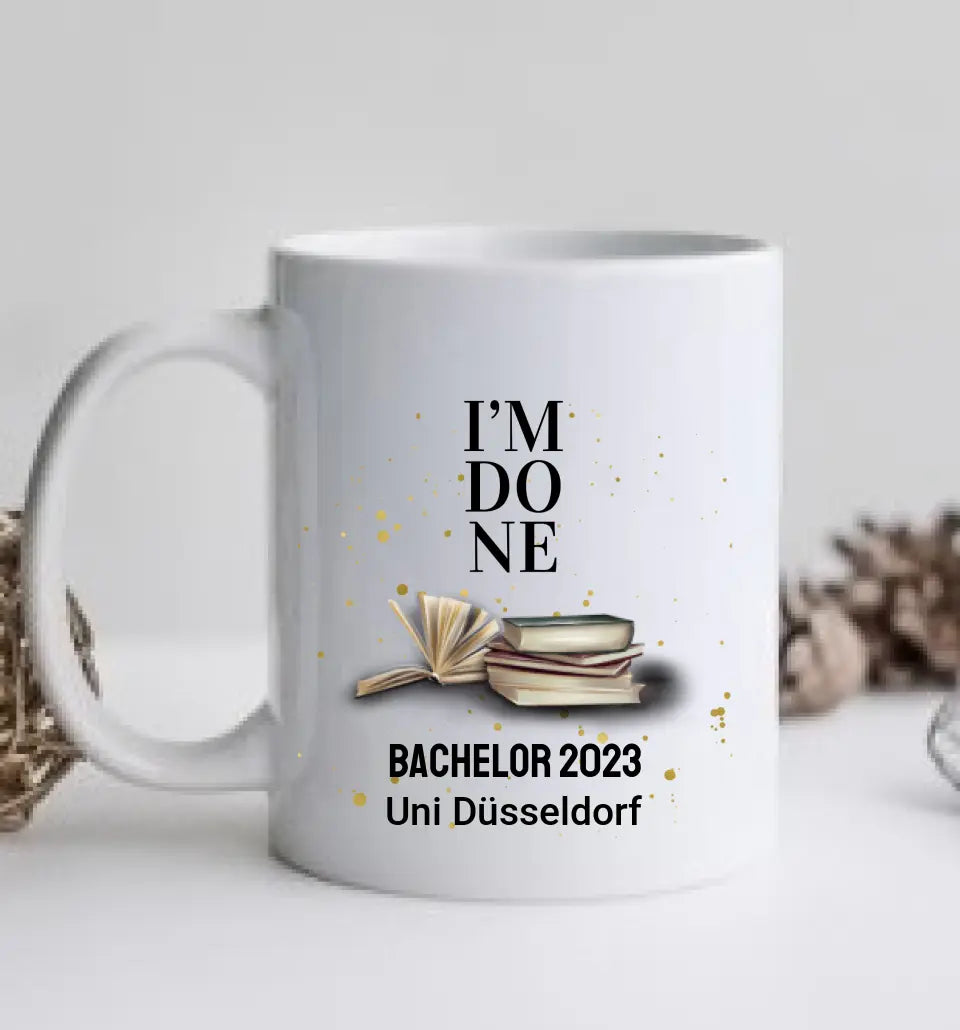 Personalisierte Tasse Schulabschluß Mann, Geschenk Bachelor, Geschenk Master, Geschenk Doktor, Promotion Geschenk Tasse, Abitur, Abi, Berufsausbildung