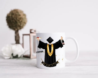 Personalisierte Tasse Schulabschluß Mann, Geschenk Bachelor, Geschenk Master, Geschenk Doktor, Promotion Geschenk Tasse, Abitur, Abi, Berufsausbildung