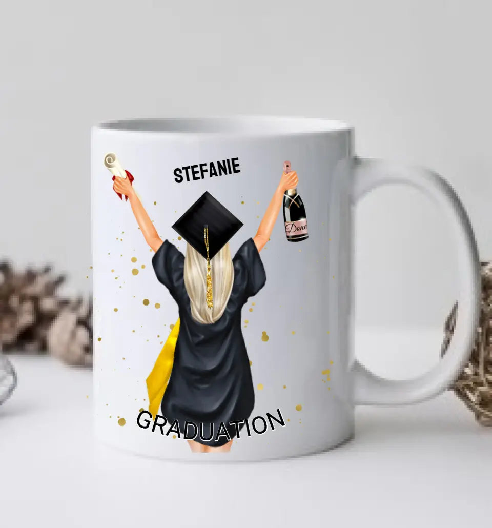 Personalisierte Tasse Schulabschluß, Geschenk Bachelor, Geschenk Master, Geschenk Doktor, Promotion Geschenk Tasse, Abitur, Abi, Ausbildung 2023