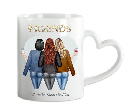 3 Beste Freundinnen Geschenk Tasse, Personalisierte Tasse Freundin, Geschenk Schwester, Geburtstagsgeschenk