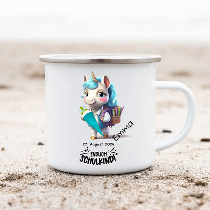 Schulanfang Kindertasse Schulkind 2024 - Kinderbecher Einschulung mit Namen personalisiert - Einschulungsgeschenk