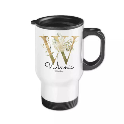 Personalisierter Becher aus Edelstahl mit Monogramm, Namen und Text