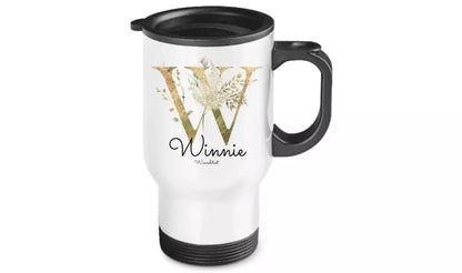 Personalisierter Becher aus Edelstahl mit Monogramm, Namen und Text