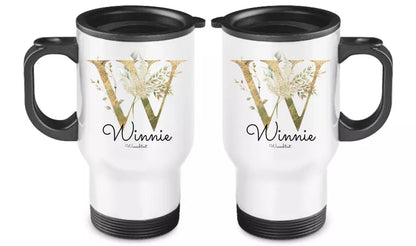 Personalisierter Becher aus Edelstahl mit Monogramm, Namen und Text