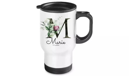 Personalisierter Becher aus Edelstahl mit Monogramm, Name und Text