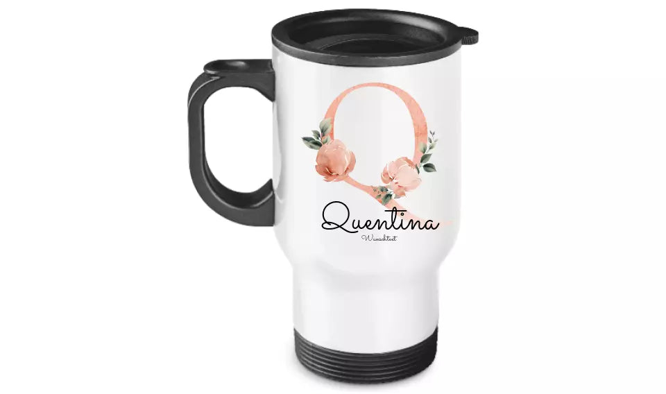 Personalisierter Becher aus Edelstahl mit Monogramm, Namen und Text