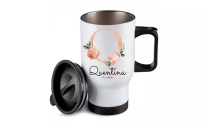 Personalisierter Becher aus Edelstahl mit Monogramm, Namen und Text