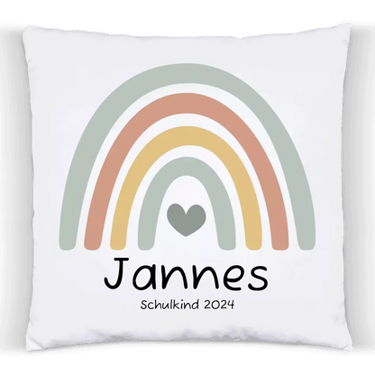 Personalisiertes Kissen Regenbogen | Einschulungsgeschenk Junge | Geburtstagsgeschenk, Babygeschenk  | Weihnachtsgeschenk