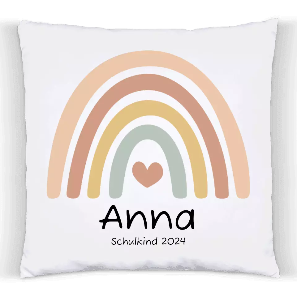 Personalisiertes Kissen Regenbogen | Einschulungsgeschenk Mädchen | Geburtstagsgeschenk, Babygeschenk  | Weihnachtsgeschenk