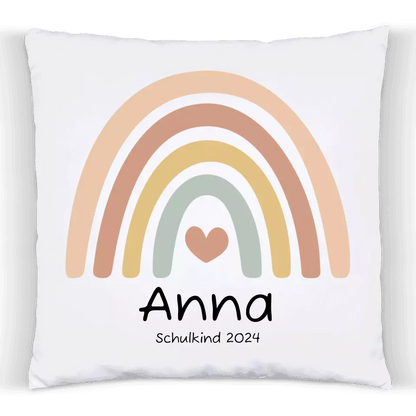 Personalisiertes Kissen Regenbogen | Einschulungsgeschenk Mädchen | Geburtstagsgeschenk, Babygeschenk  | Weihnachtsgeschenk