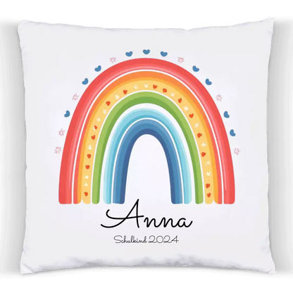 Personalisiertes Kissen Regenbogen | Einschulungsgeschenk Mädchen | Geburtstagsgeschenk, Babygeschenk  | Weihnachtsgeschenk