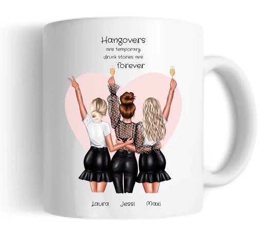 Geburtstag Geschenk Frauen personalisierte Tasse - Geschenk für Freundin / 3 Freundinnen & Mädchen - Geschenkidee mit Name