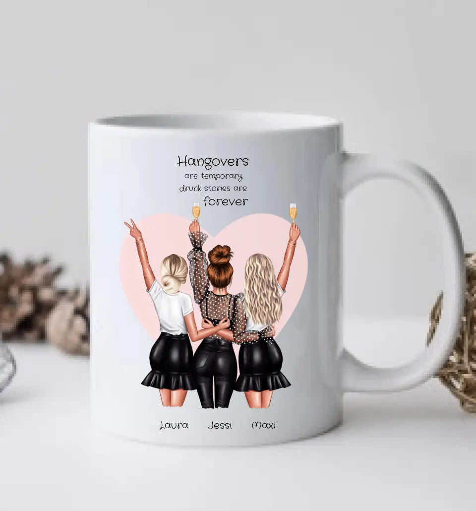 Geburtstag Geschenk Frauen personalisierte Tasse - Geschenk für Freundin / 3 Freundinnen & Mädchen - Geschenkidee mit Name