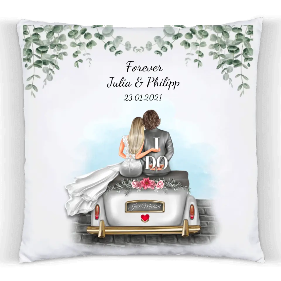 Personalisiertes Hochzeitsgeschenk Kissen- Hochzeitskissen - Hochzeitsauto - Geschenk Hochzeit - Geschenk Kissen Hochzeit - Wedding Car