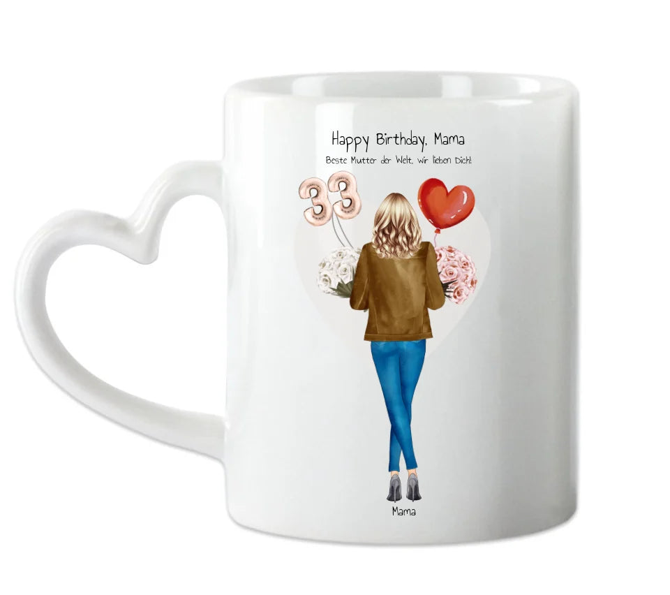 30 Geburtstag Geschenk Frau, Freundin, Mama & Mädchen Tasse personalisiert