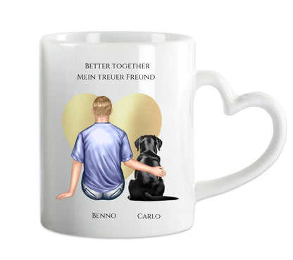 Geschenk Mädchen / Frau mit Hund Tasse personalisiert - Geburtstagsgeschenk Geschenk Hundebesitzerin Weihnachtsgeschenk