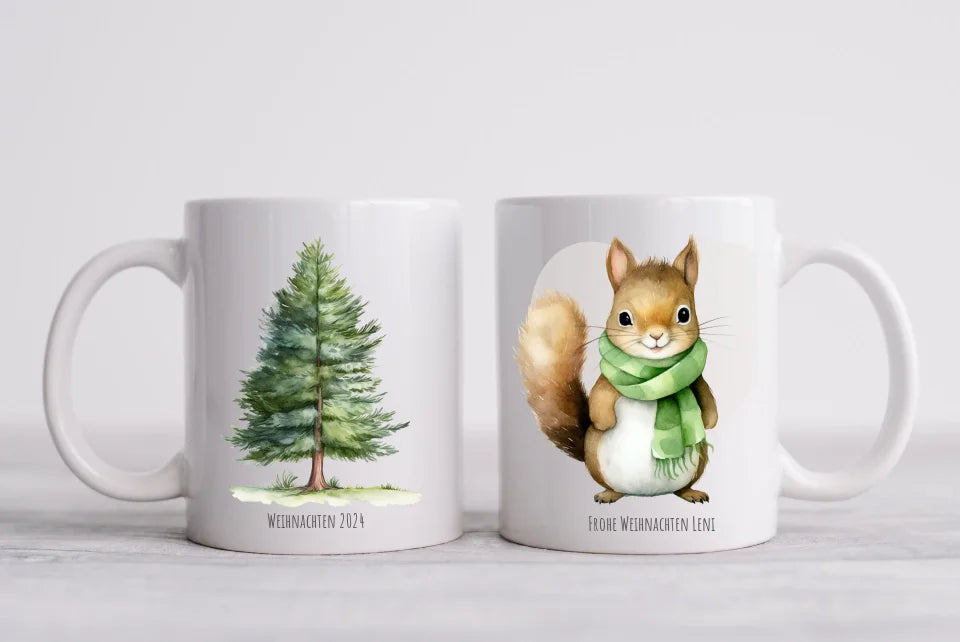 Geschenk Nikolaus, Weihnachten personalisiert -  Kindertasse, Kinderbecher, Kinderteller - Nikolaustasse, Weihnachtstasse - mit Name