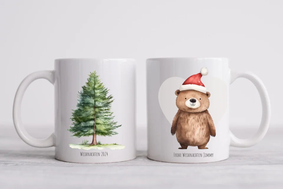 Geschenk Nikolaus, Weihnachten personalisiert -  Kindertasse, Kinderbecher, Kinderteller - Nikolaustasse, Weihnachtstasse - mit Name